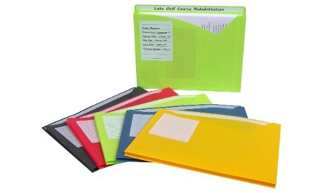 10-PK 11 X 8.5" Write-On Poly File Jackets: Assorted Colors
