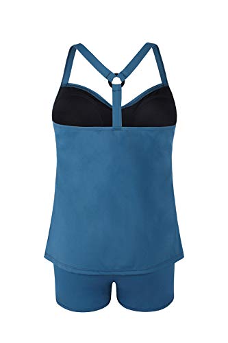 JINXUEER Plus Size Racerback Swimsuit Athletic Tankini Set Swimwear Two Piece with Boyshorts Bathing Suit for Women3