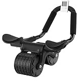 Tixahi Ab Roller Wheel，with Timer Automatic Rebound Abdominal Wheel，Elbow Support Abs Roller Wheel Core Exercise Equipment (Black)