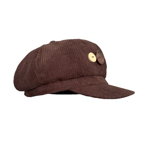 Gorro Boina Marrón para Mujer Vintage de Pana miniatura 1