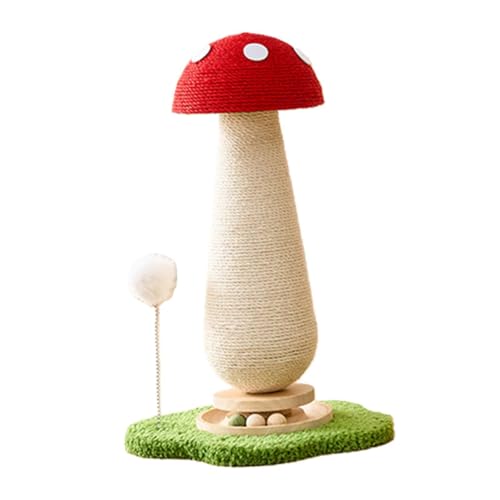 Fonowx 猫のスクラッチポスト 猫のスクラッチポール ペット用品 アクティビティセンター 屋内猫用 クライミングツリー 猫の爪とぎ 猫の休息用, ターンテーブル付き, 赤