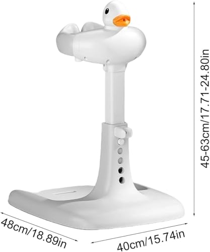 Image of ZYNTO Baby Shower Bath Stand with Adjustable Height, Non-Slip Base, Huggable Duckling, Baby Standing Bath with Cartoon Duck Safe Design Easy to Use Durable, Foldable Compact Aid for 6-36 Month Kids.