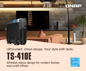 Image of QNAP TS-410E-8G-US 4 Bay Professional fanless Desktop NAS with Intel Celeron Quad-core Processor, 8 GB DDR4 RAM and Dual 2.5GbE (2.5G /1G /100M) Network Connectivity (Diskless)