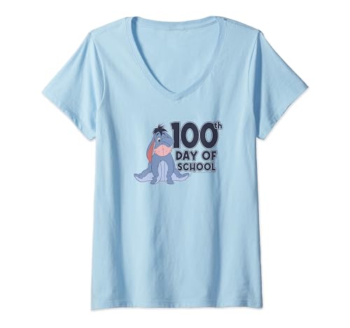 T-shirt col V Disney Bourriquet avec imprimé cache-œil vêtement original pour femme
