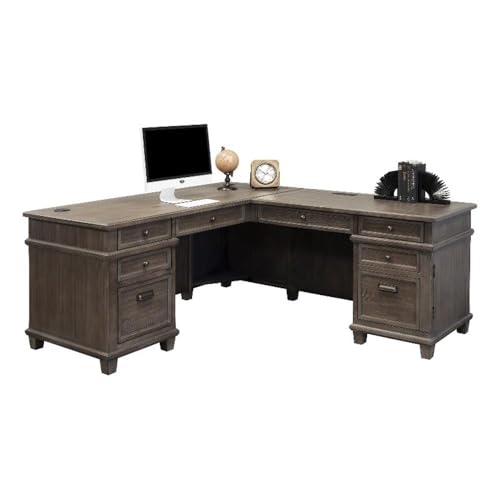 Martin Furniture Weathered Dove Desk & Return