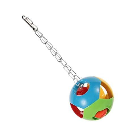 YUNGANHUI Parrot Chew Toy Ball Plastic Pet Cage Hanging Toy Colorful Bird Bell Ball for Playing with Pet Birds Cover