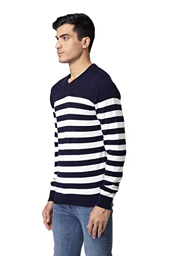Image of Allen Cooper Strips Sweater for Men