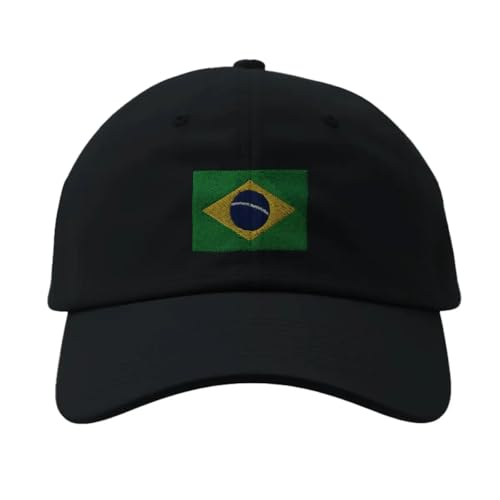 Casquette Drapeau du Brésil Noir aux finitions premium et broderie relief