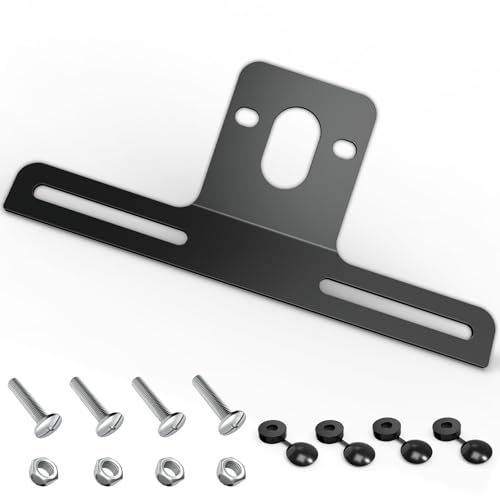 Fengone Trailer License Plate Bracket Steel Heavy Duty License Plate Bracket for Certain UTV ATV Truck RV Boat Mounting with Accessories (1 PCS)