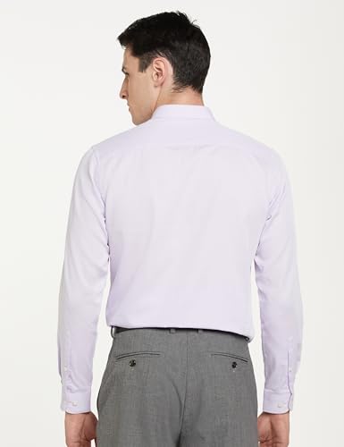 Image of Peter England Men's Classic Textured Slim Fit Full Sleeve Shirt | Wonder Fabric | Cotton Rich | Premium Dobby