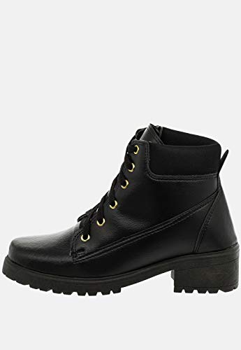 Coturno Sacolei Sola Média Sintético com Colarinho e Ferradura (38, Preto)