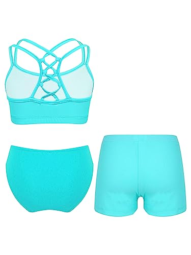 Hedmy Girls Cute Print UPF 50+ Beach Sport Tankini 3-Piece Swimsuit Teenager Hawaiian Criss Cross Bathing Suit2