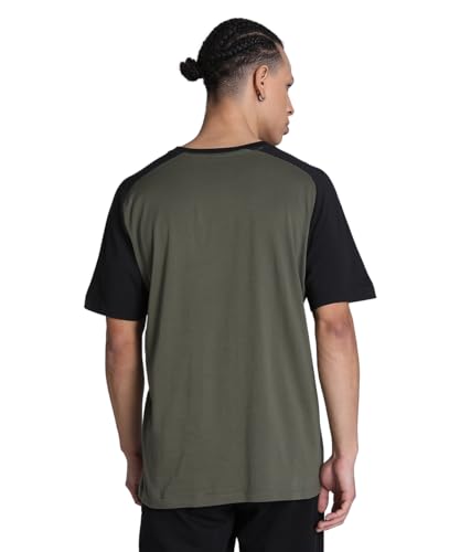 Puma Men's Cotton Regular Fit Colorblock T-Shirt