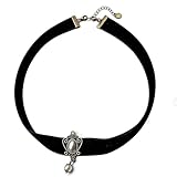 Dishowme Perle Krone Choker Halskette Gothic Samt Kragen Halskette Vintage Kunstperle Royal Schmuck für Damen Frauen (Weiß)