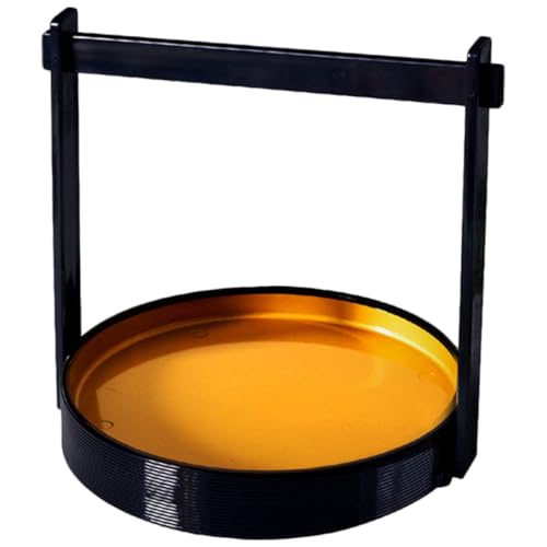 Bandeja para sushi estilo japonés pequeña de plástico dorado miniatura 1