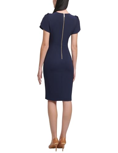 Image of Calvin Klein Tulip Sleeve Floral Sheath