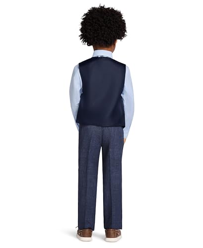 Image of Nautica Boys' 4-piece Formal Suit Set with Vest, Pants, Collared Dress Shirt, and Tie