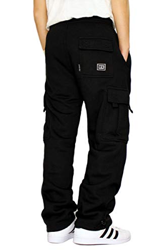 DREAM USA Men's Heavyweight Fleece Cargo Sweatpants2