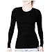 MERIWOOL Women's Base Layer 100% Merino Wool Lightweight Form Fit Shirt Thermal, Black, Large