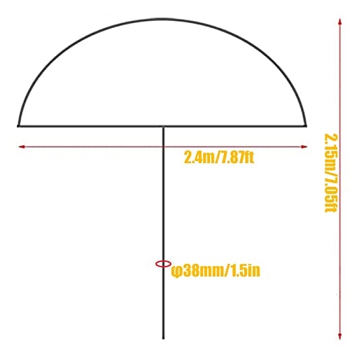 Sombrilla grande de paja artificial 2.4m para balcon jardin y playa 3