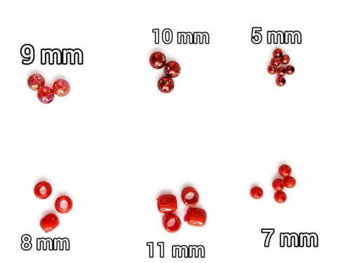 Image of eshoppee 200 gm Red Color Plastic Beads for Jewellery Making Kit Art and Crafts Materials for Necklace Bracelet Earring Making DIY Kit (20)