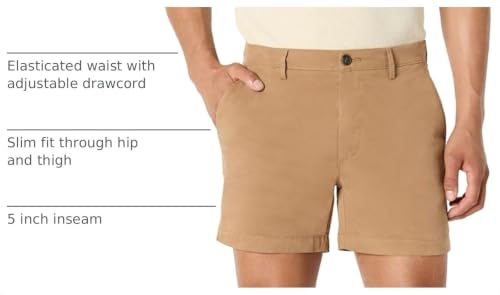Image of Amazon Essentials Men's Slim-Fit 5 inch Lightweight Comfort Stretch Oxford Cotton Shorts