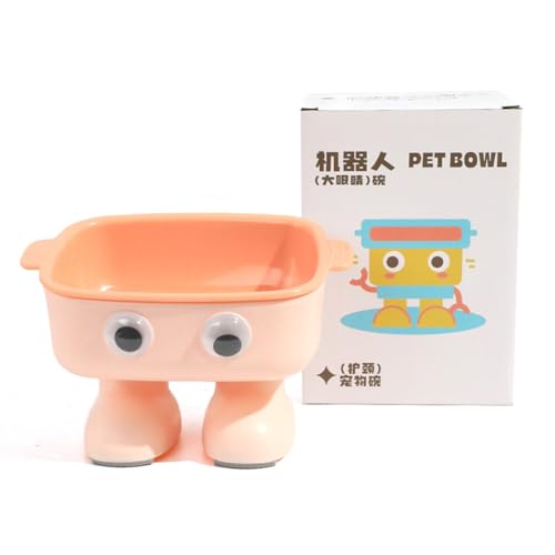 猫用フードボウル 猫 皿 食器 15度の傾斜 食べやすい 犬猫兼用陶器食器 餌入れ 水飲み 水飲み用 犬猫兼用食器 首や腰の負担を軽減し 吐き戻し防止 洗いやすい (ピンク)