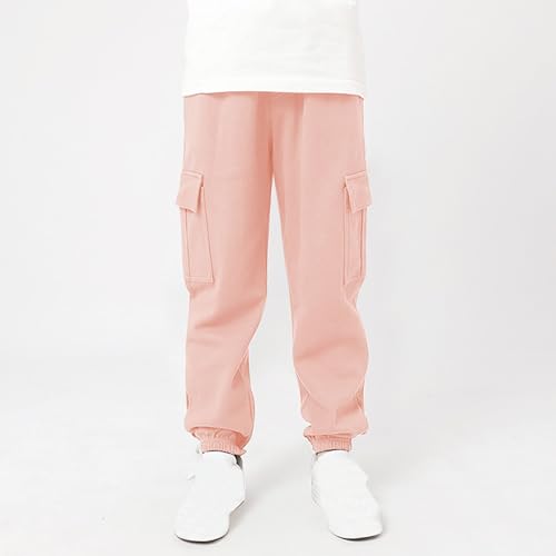 Kids Casual Joggers Boys Girls Cargo Pants Cotton Sweatpants Baggy Elastic Waist Pants Drawstring School Trousers2