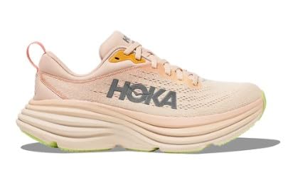 HOKA Women's Bondi 8 Sneaker, Cream/Vanilla, US Size 9.5