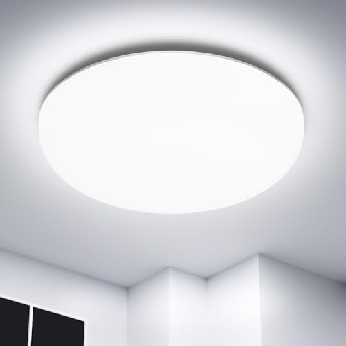 Swoieltr Plafoniera LED Soffitto 36W IP54 Impermeabile, 6500K 4500LM Lampadario LED Soffitto, Luce Fredda Super Luminosa Lampadari Moderni Senza Cornice per Bagno, Cucina, Soggiorno, Camera da Letto