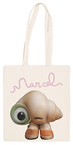 Jinbetee Marcel The Shell With Shoes On Live Action - Bolsa de compras reutilizable, beige, Talla única