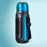 Gran capacidad de acero inoxidable al aire libre viajes deportes personalidad taza de agua caliente aislamiento portátil (color: C, tamaño: 1,5 L) (A 1,5 L)