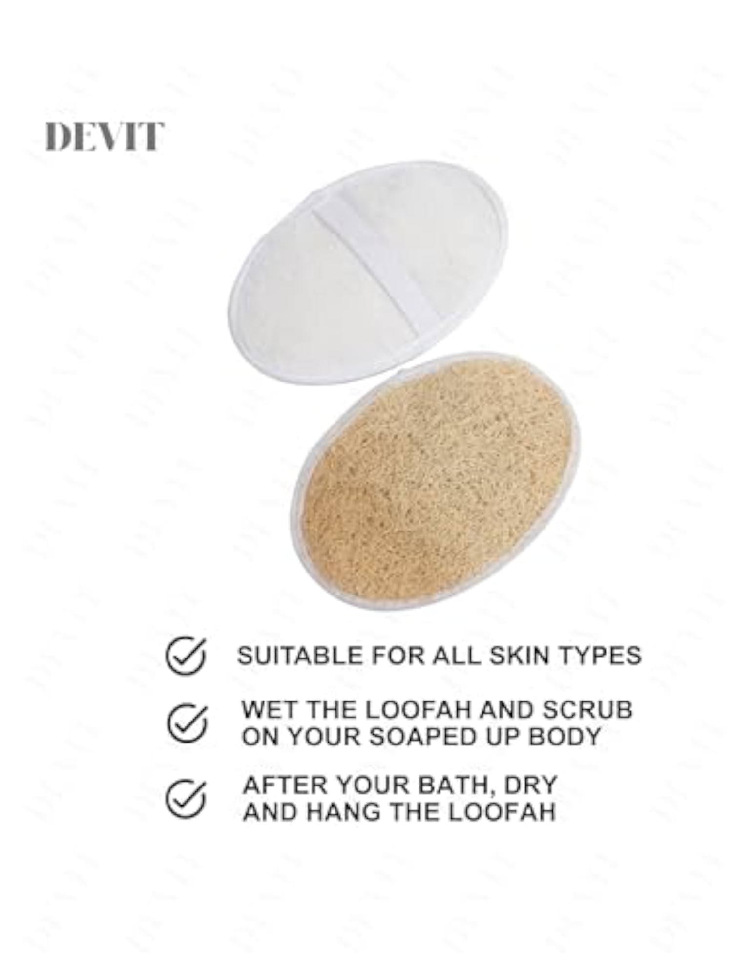 Natural Oval Loofah Scrubber for Bathing, Pack of 8