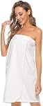 Vislivin Women Bath Wrap Towel for Shower Wrap & Head Towel Body Wrap Bathrobe Adjustable Closure White XL
