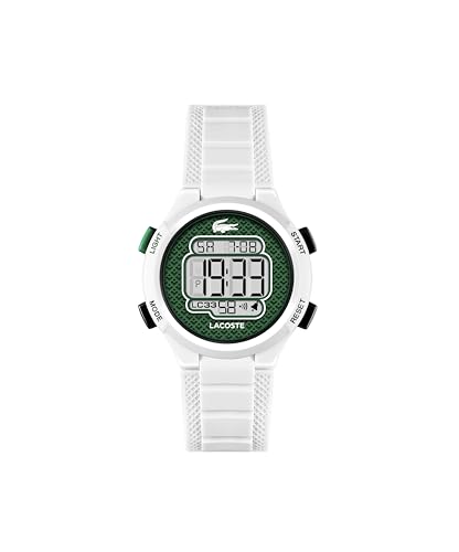 Lacoste Reloj Digital para Niños Colección LC33 con Correa de Silicona Blanca   2030064