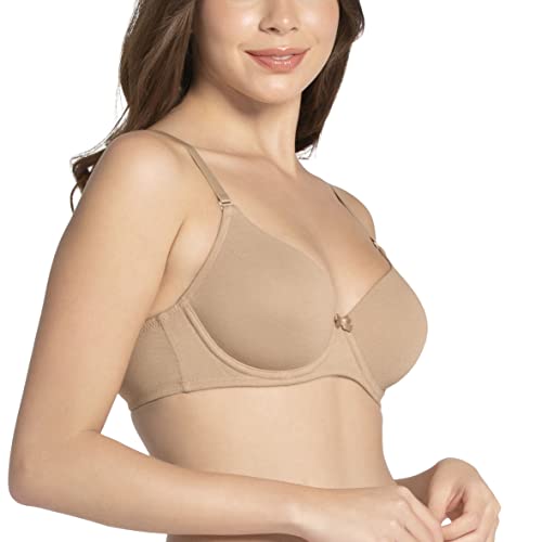 Image of Amante Every de Red Solid Underwired Lightly Padded Everyday Bra