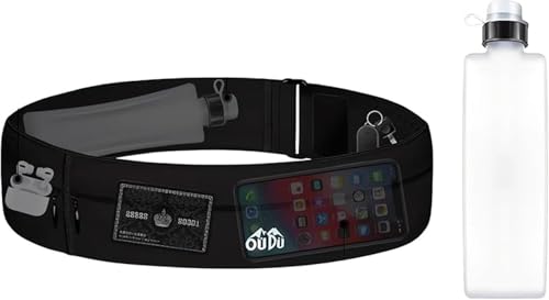 KryZaroジョギング・マラソン用ランニングウエストポーチ 伸縮大容量防水 スマホ・ペットボトル収納可能