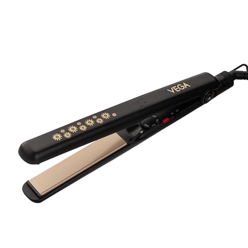 Vega Keratin Glow Hair Straightener for Women | Keratin Infused Floating Plates | 5 Adjustable Temperature Settings 170°C–230°C | Smooth, Shiny & Frizz-Free Hair Styling Tool | Quick Heat-Up