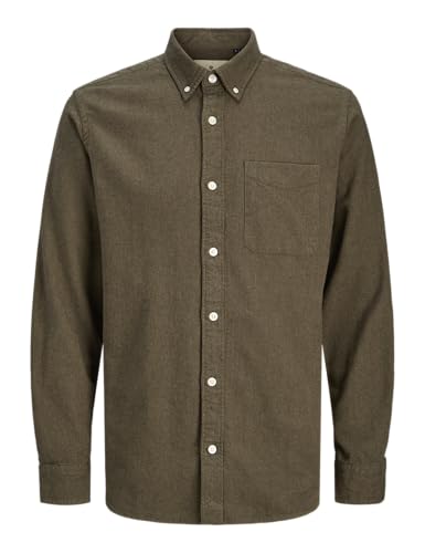 JACK & JONES Jprblubrook Twill Solid L/S Shirt Sn, Color Gris, S Hombres