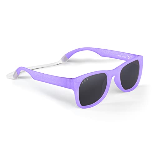 Image of ROSHAMBO Unbreakable Baby Sunglasses with Strap BPA-free – Girls Boys 0-24 months Infants – Polarized Lens, Assembled in USA