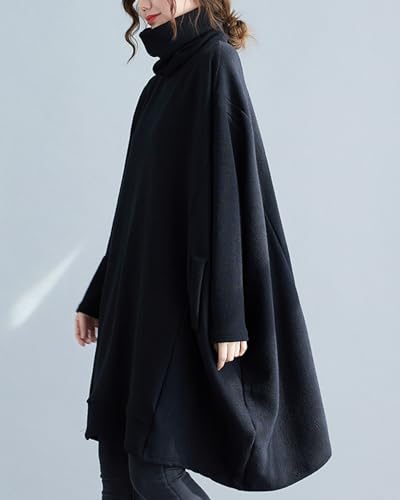 Oversized Pullover Turtleneck Sweater for Women