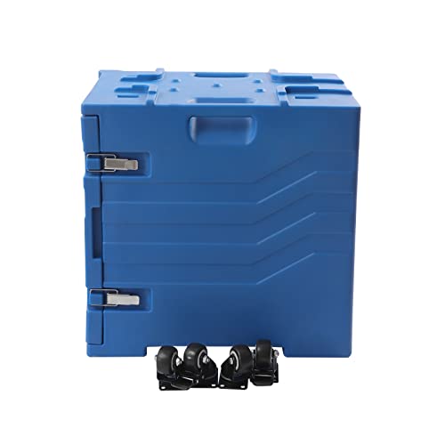 Bandeja de alimentos aislada con ruedas, capacidad de 120 L, capacidad para 8 sartenes, retención de calor y frío durante 4-6 horas, caja de transporte móvil para eventos y restaurantes