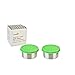 LunchBots 2.5 oz Leak Proof Dips Containers - Set of 2 (2.5 oz) - Spill Proof in Bags and Bento Boxes - Food Grade Stainless Steel with Silicone Lids - Dishwasher Safe - Green