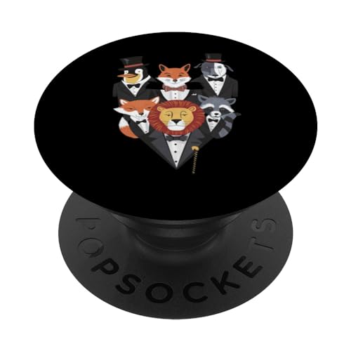 Divertido disfraz de esmoquin con temática de animales para niños y adultos PopSockets PopGrip Intercambiable