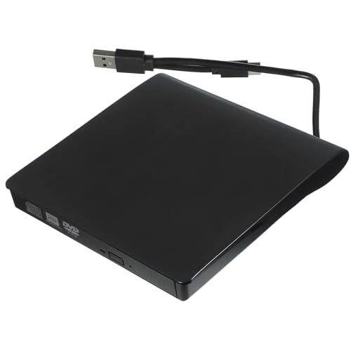 BESPORTBLE Unidad Óptica Externa USB 30 y Type-C Grabadora y Reproductor DVD/CD Negro Compatible PC y Portátil Transmisión Rápida y Reproducción Estable para Uso Multimedia