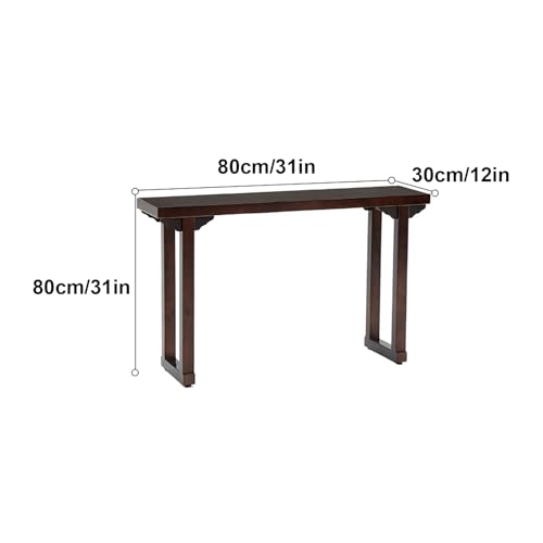 Consola rústica de madera maciza para entrada y pasillos estrechos 3