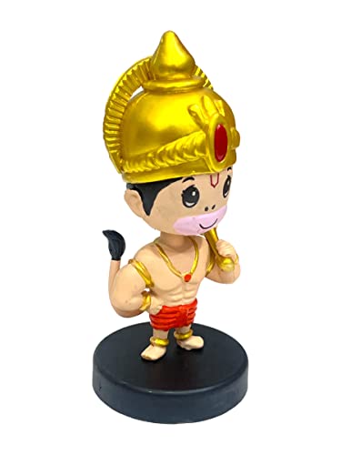 Image of AUGEN Hanuman God Action Figure Limited Edition Bobblehead for Car Dashboard, Office Desk & Study Table (Pack of 1)