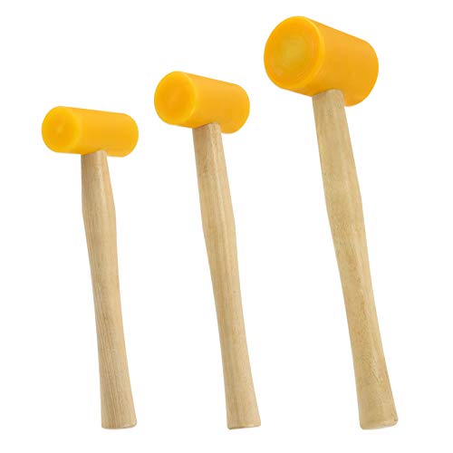 6oz 1.5-in Yellow Nylon Poly Mallet with Turned Ash Handle - Premium-Grade