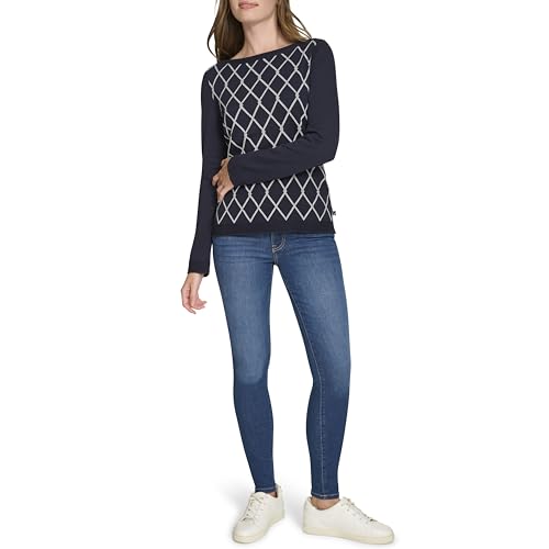 Image of Nautica Women's Boatneck Pullover Intarsia Long Sleeve
