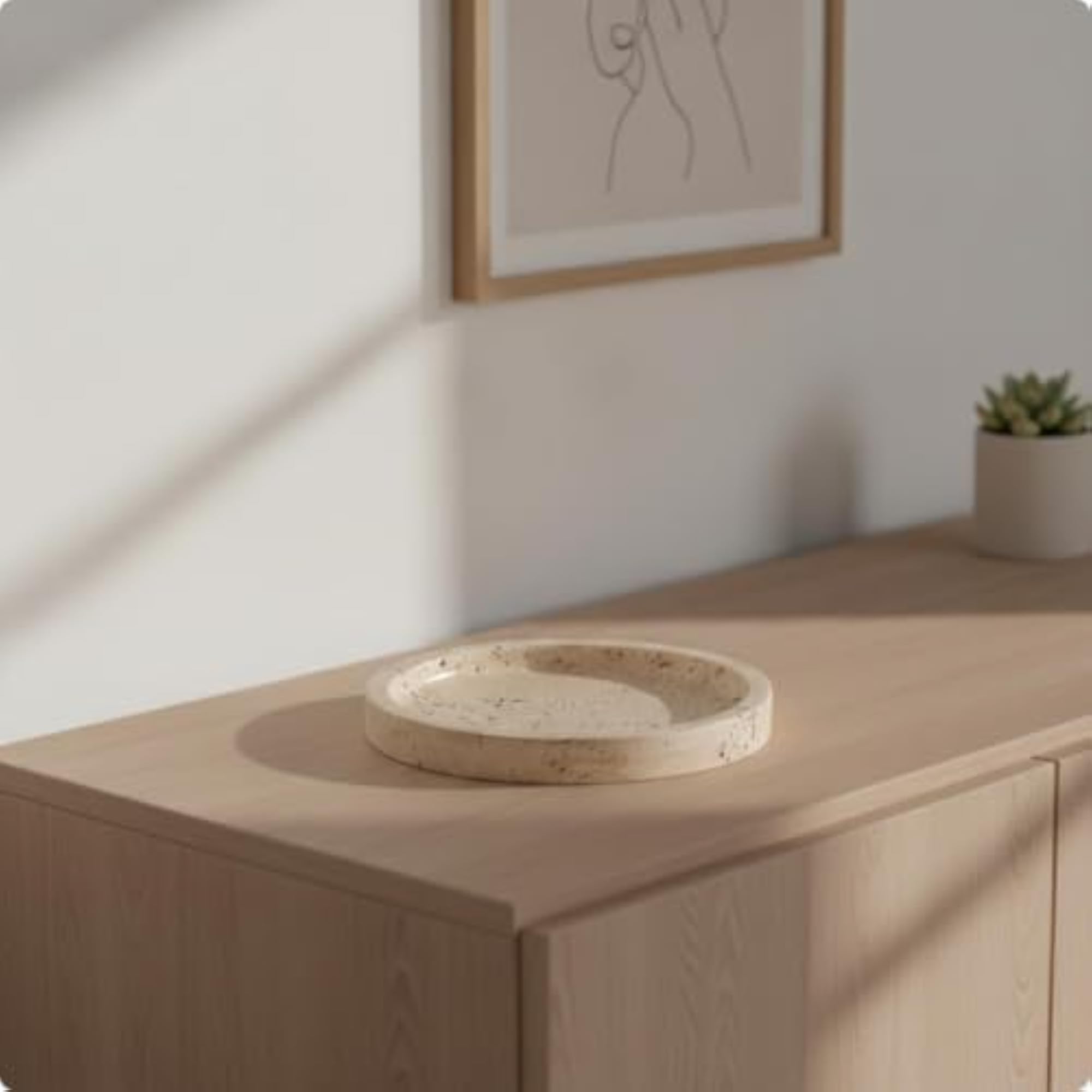 Stone-Look Decorative Tray, Multifunctional Serving Piece